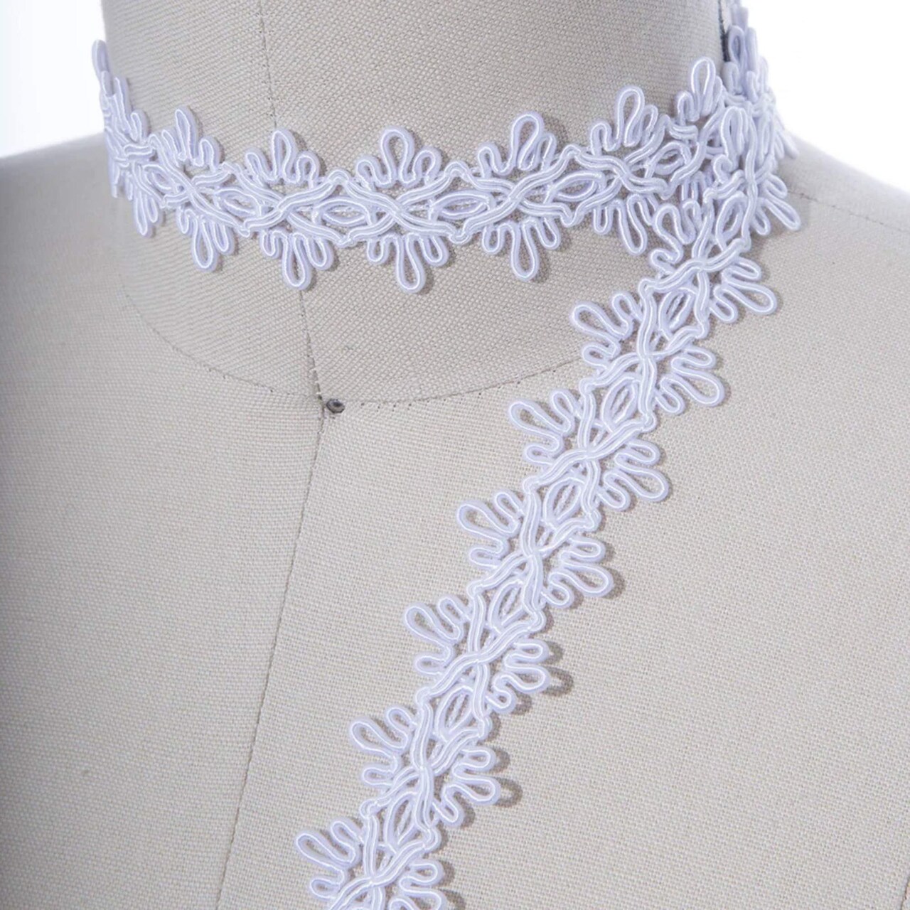 1 Yard White Upholstery Gimp Trim 1" Braided French Gimp Braid for Upholstery, Costumes, DIY & Crafts